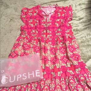 Cupshe Pink and Green Summer Dress